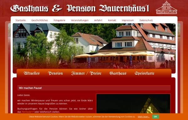 Vorschau von www.pension-gasthaus-bauernhaeusl.de, Pension und Gasthaus Bauernhäusl