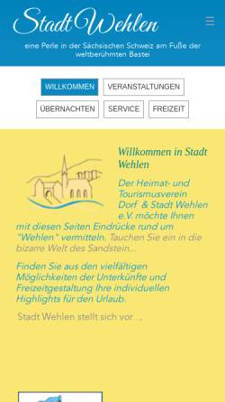Vorschau der mobilen Webseite www.stadt-wehlen.de, Stadt Wehlen