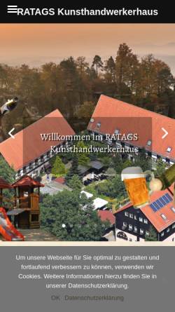 Vorschau der mobilen Webseite www.ratags.de, Erzgebirgische Holzkunst - Ratags Holzdesign