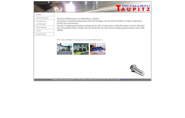 Vorschau von www.taupitz.de, Metallbau Taupitz