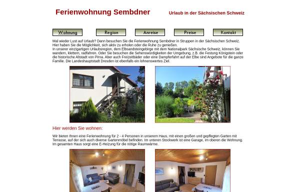 Vorschau von www.ferienhaus-sembdner.de, Ferienhaus Sembdner