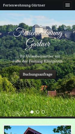 Vorschau der mobilen Webseite www.ferienwohnung-gaertner.de, Ferienwohnung Gärtner