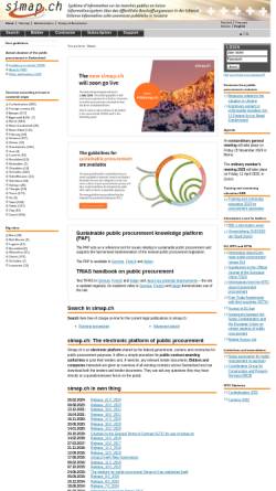 Vorschau der mobilen Webseite www.simap.ch, Informationssystem über das öffentliche Beschaffungswesen in der Schweiz