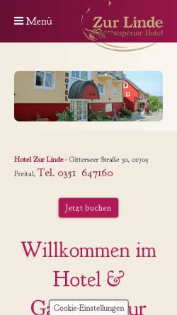 Vorschau der mobilen Webseite www.zur-linde-freital.de, Zur Linde