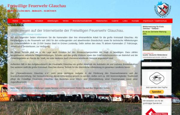 Vorschau von www.feuerwehr-glauchau.de, Freiwillige Feuerwehr Glauchau