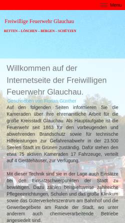 Vorschau der mobilen Webseite www.feuerwehr-glauchau.de, Freiwillige Feuerwehr Glauchau