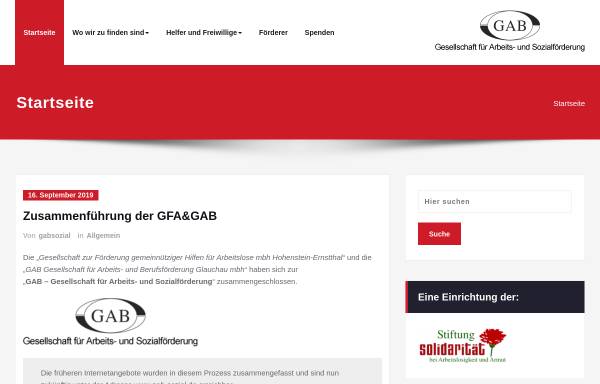 Vorschau von gab-glauchau.de, GAB-Gesellschaft für Arbeits- und Berufsförderung Glauchau mbH