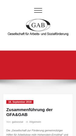 Vorschau der mobilen Webseite gab-glauchau.de, GAB-Gesellschaft für Arbeits- und Berufsförderung Glauchau mbH
