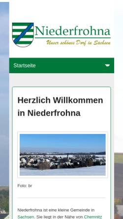 Vorschau der mobilen Webseite niederfrohna.de, Gemeinde Niederfrohna