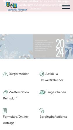 Vorschau der mobilen Webseite www.reinsdorf.de, Gemeinde Reinsdorf