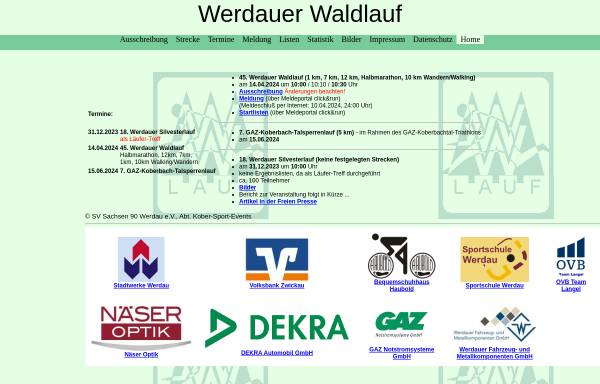 Vorschau von www.werdauer-waldlauf.de, Werdauer-Wald-Marathon