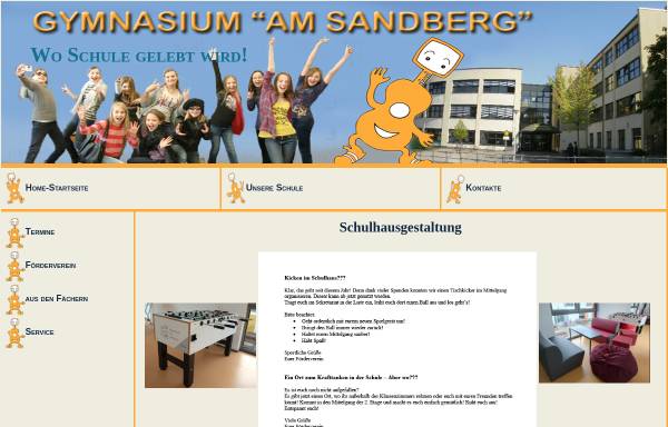 Vorschau von www.sandberggymnasium.de, Gymnasium Am Sandberg