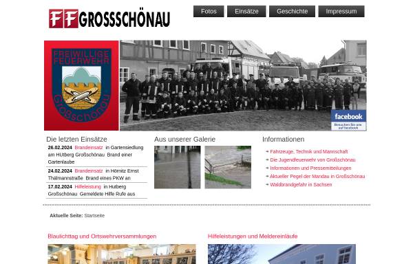 Vorschau von www.feuerwehr-grossschoenau.de, Freiwillige Feuerwehr Großschönau