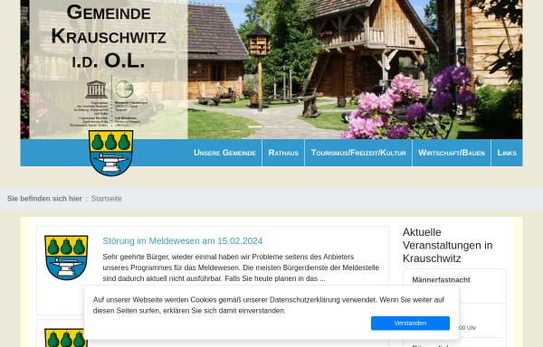 Vorschau von www.krauschwitz.de, Gemeinde Krauschwitz