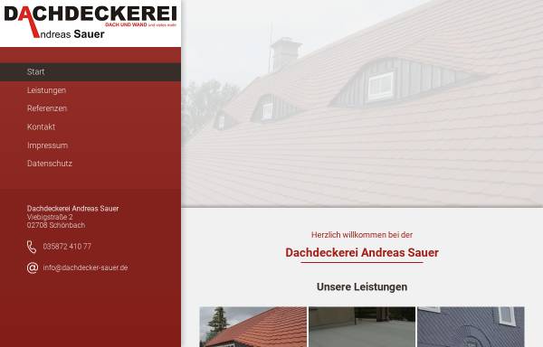 Vorschau von www.dachdecker-sauer.de, Dachdeckerei Andreas Sauer