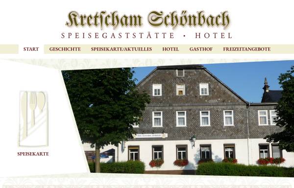 Vorschau von www.kretscham-schoenbach.de, Kretscham Schönbach - Speisegaststätte und Hotel
