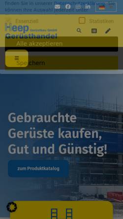 Vorschau der mobilen Webseite www.heep-geruesthandel.de, Heep Gerüsthandel Gerüstbau GmbH