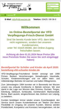 Vorschau der mobilen Webseite www.vfd-wurzen.de, VFD Wurzen GmbH - Verpflegungsfrischdienst