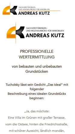 Vorschau der mobilen Webseite www.andreaskutz.de, Andreas Kutz - Ihr Partner in Sachen Immobilien