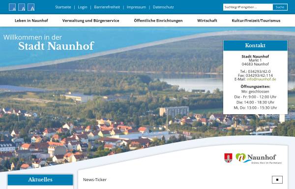 Vorschau von www.naunhof.de, Stadt Naunhof