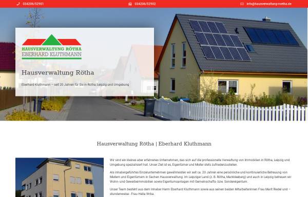 Vorschau von www.hausbau-roetha.de, Hausbau Bauträger- und Entwicklungsgesellschaft