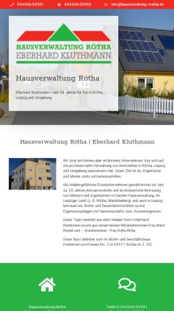Vorschau der mobilen Webseite www.hausbau-roetha.de, Hausbau Bauträger- und Entwicklungsgesellschaft