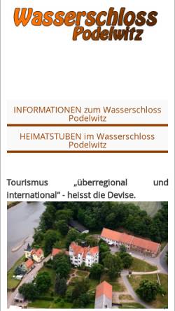 Vorschau der mobilen Webseite www.schloss-podelwitz.de, Wasserschloss Podelwitz