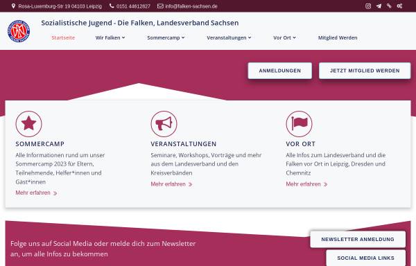 Vorschau von www.falken-sachsen.de, Sozialistische Jugend - Die Falken Sachsen