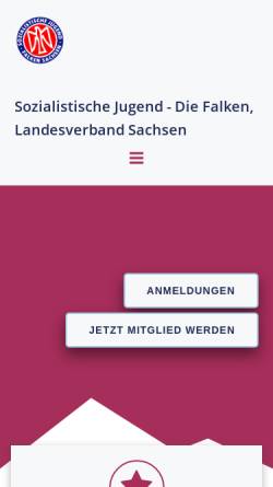 Vorschau der mobilen Webseite www.falken-sachsen.de, Sozialistische Jugend - Die Falken Sachsen