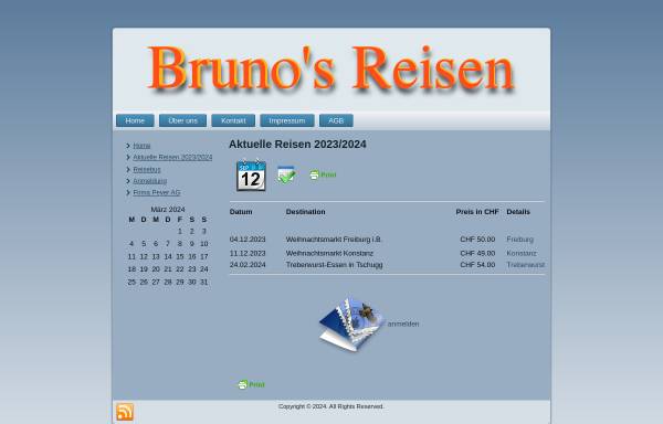 Vorschau von www.brunosreisen.ch, Bruno's Reisen