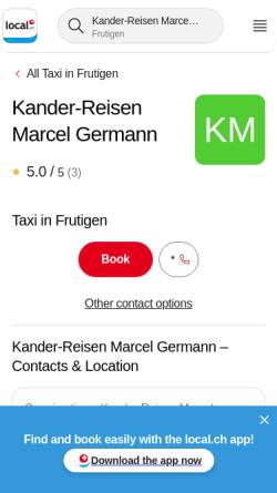 Vorschau der mobilen Webseite yellow.local.ch, Kander-Reisen