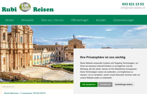 Vorschau von www.rubi-reisen.ch, Rubi Reisen