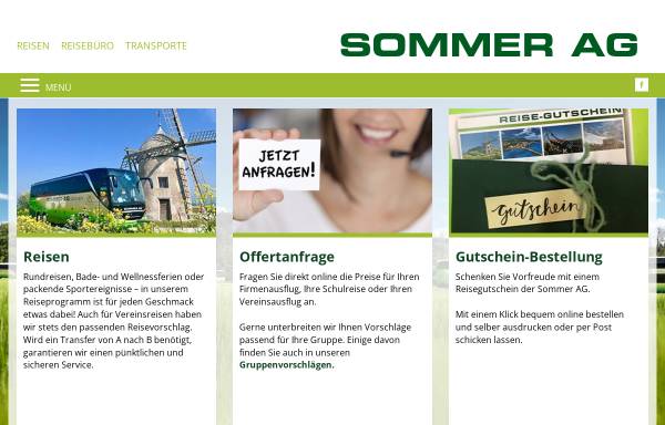 Vorschau von www.sommer-reisen.ch, Sommer AG