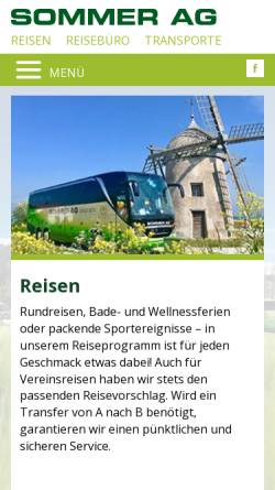 Vorschau der mobilen Webseite www.sommer-reisen.ch, Sommer AG