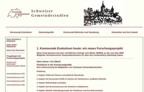 Schweizerische Gemeindestudien - Die Texte