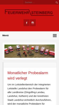 Vorschau der mobilen Webseite www.feuerwehr-steinberg.de, Freiwillige Feuerwehr Steinberg