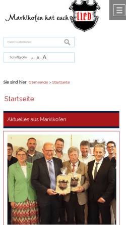 Vorschau der mobilen Webseite www.marklkofen.de, Gemeinde Marklkofen