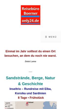 Vorschau der mobilen Webseite only24.de, Reisebüro Börner & only24.de