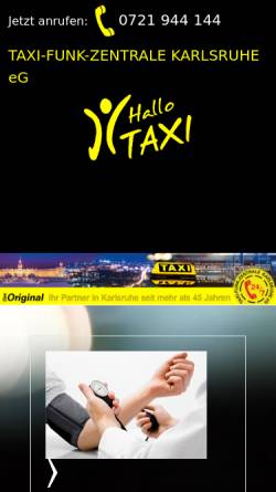 Vorschau der mobilen Webseite taxi-zentrale-karlsruhe.de, Taxi-Funk-Zentrale