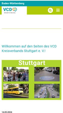 Vorschau der mobilen Webseite www.vcd.org, VCD Kreisverband Stuttgart e.V.