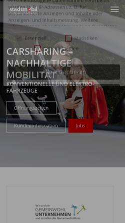 Vorschau der mobilen Webseite www.stadtmobil-suedbaden.de, Car-Sharing in Südbaden und Freiburg