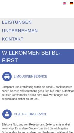 Vorschau der mobilen Webseite www.bl-first.de, Firstlimo Limousinen & Chauffeur Service e. K.