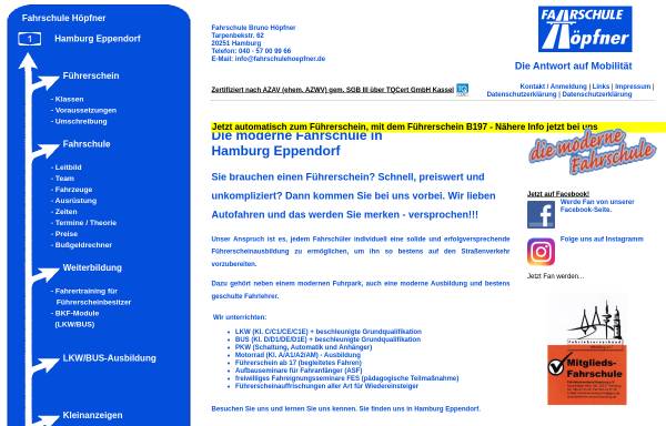 Vorschau von www.fahrschulehoepfner.de, Fahrschule Höpfner