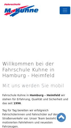 Vorschau der mobilen Webseite www.fahrschule-kuhne.de, Fahrschule M.Kuhne