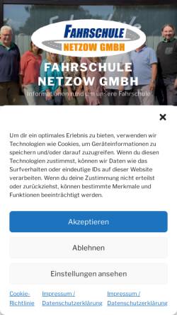 Vorschau der mobilen Webseite www.fahrschule-foelck-netzow.de, Fahrschule Netzow / Foelck
