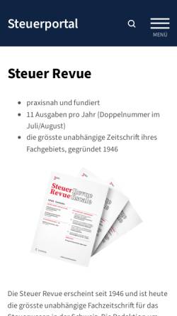 Vorschau der mobilen Webseite steuerportal.ch, Steuerrevue