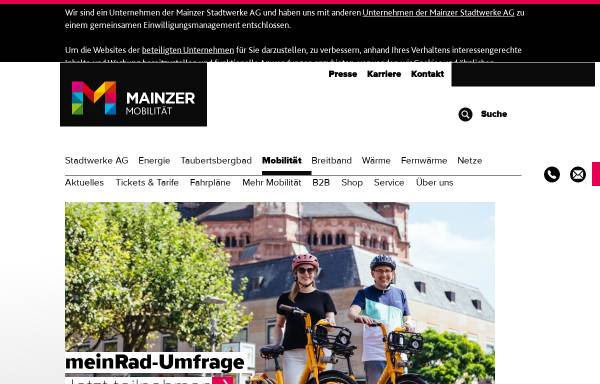 Vorschau von www.mainzer-mobilitaet.de, Mainzer Verkehrsgesellschaft mbH