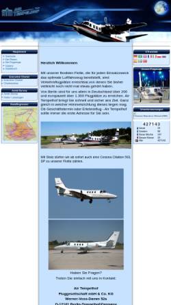 Vorschau der mobilen Webseite www.airtempelhof.de, Air Tempelhof Fluggesellschaft mbH & Co. KG