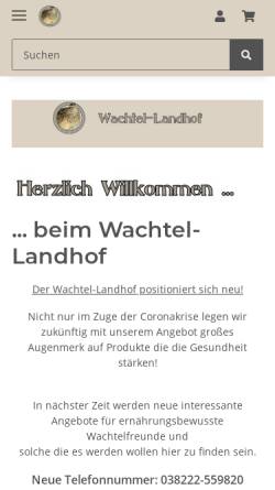 Vorschau der mobilen Webseite www.wachtel-landhof.de, Wachtel-Landhof