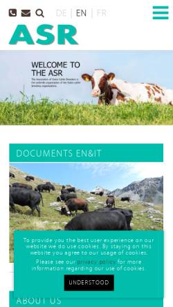 Vorschau der mobilen Webseite asr-ch.ch, Arbeitsgemeinschaft Schweizerischer Rinderzüchter